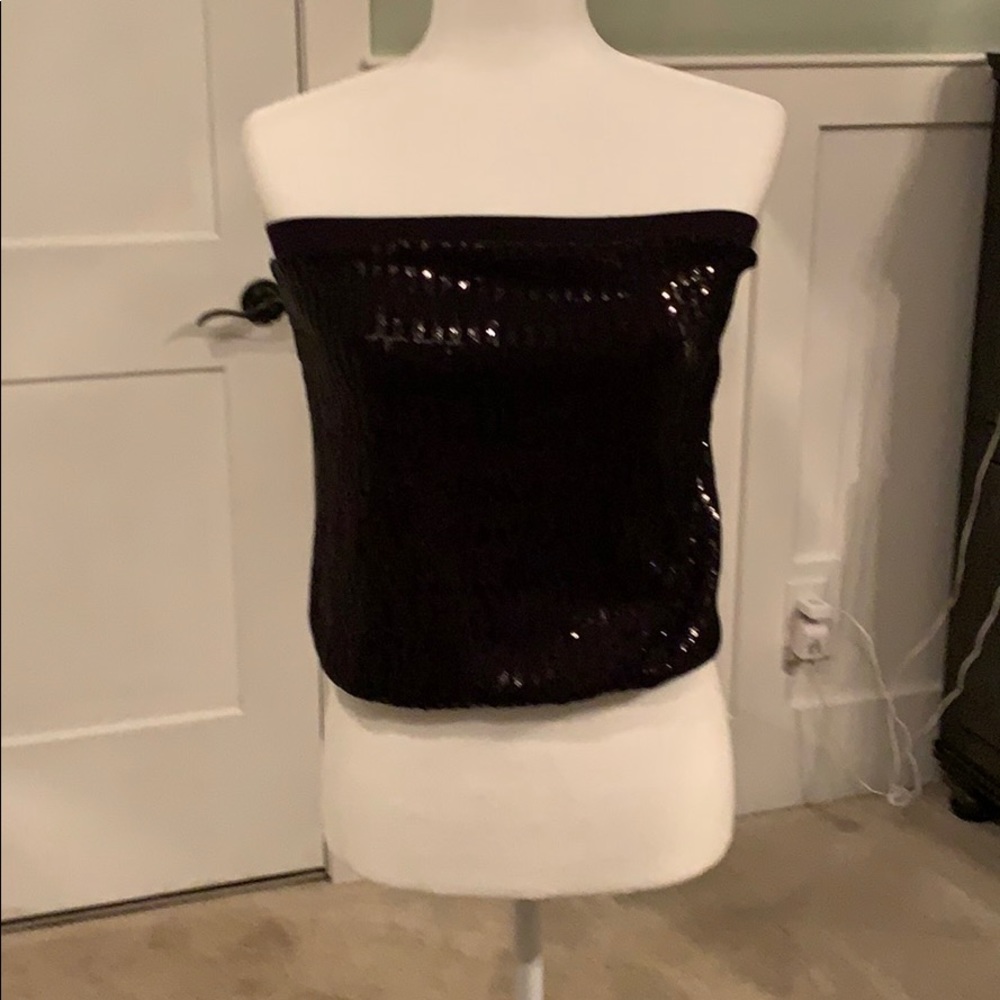 Black Sequined tube top; S.